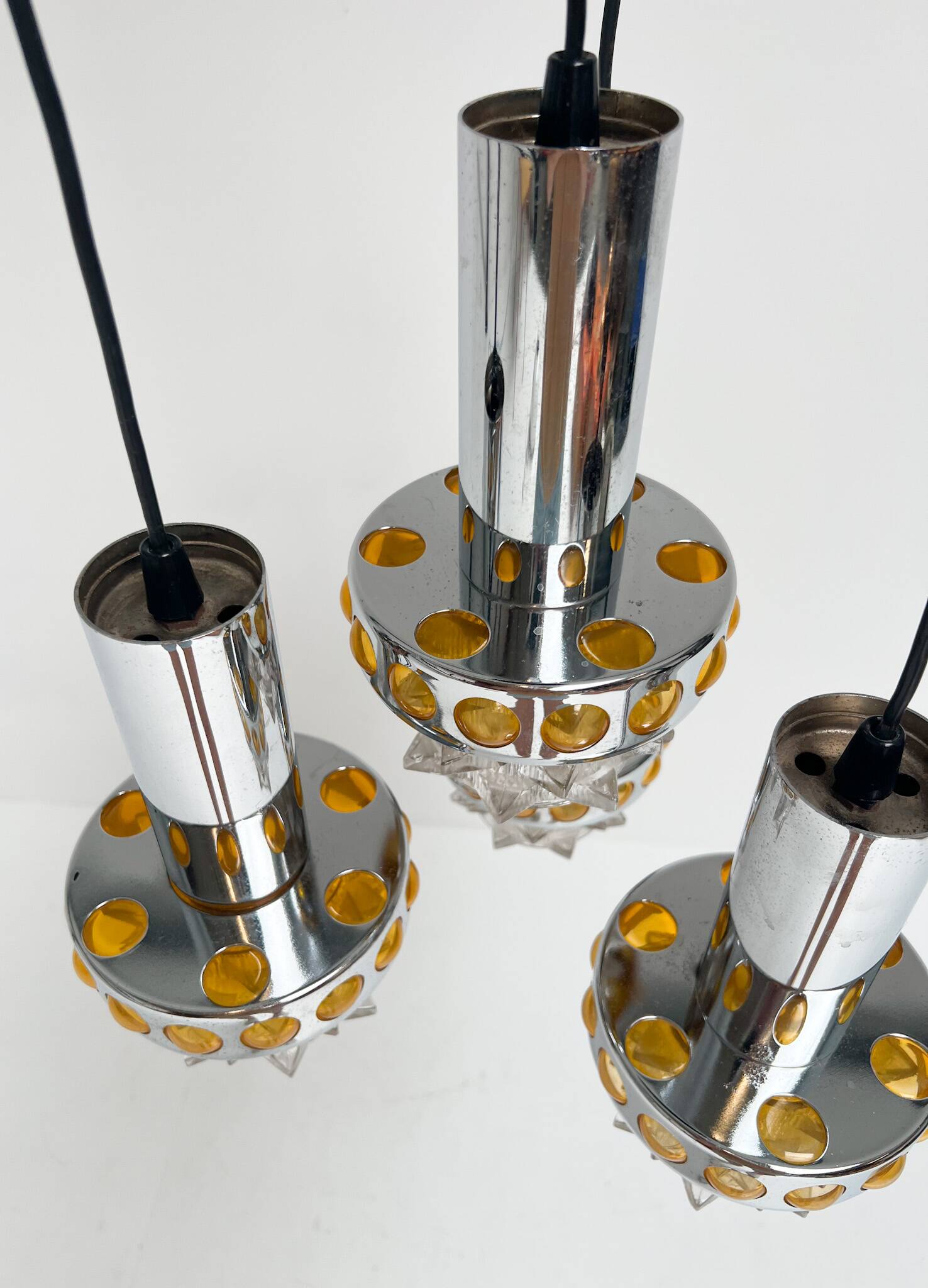 Solid Cascade chandelier with 4 lights, 1970s