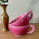 Set of 2 antique pink ceramic mugs