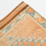 3x12 Soft Orange Geometric Vintage Runner Rug, 81x378Cm