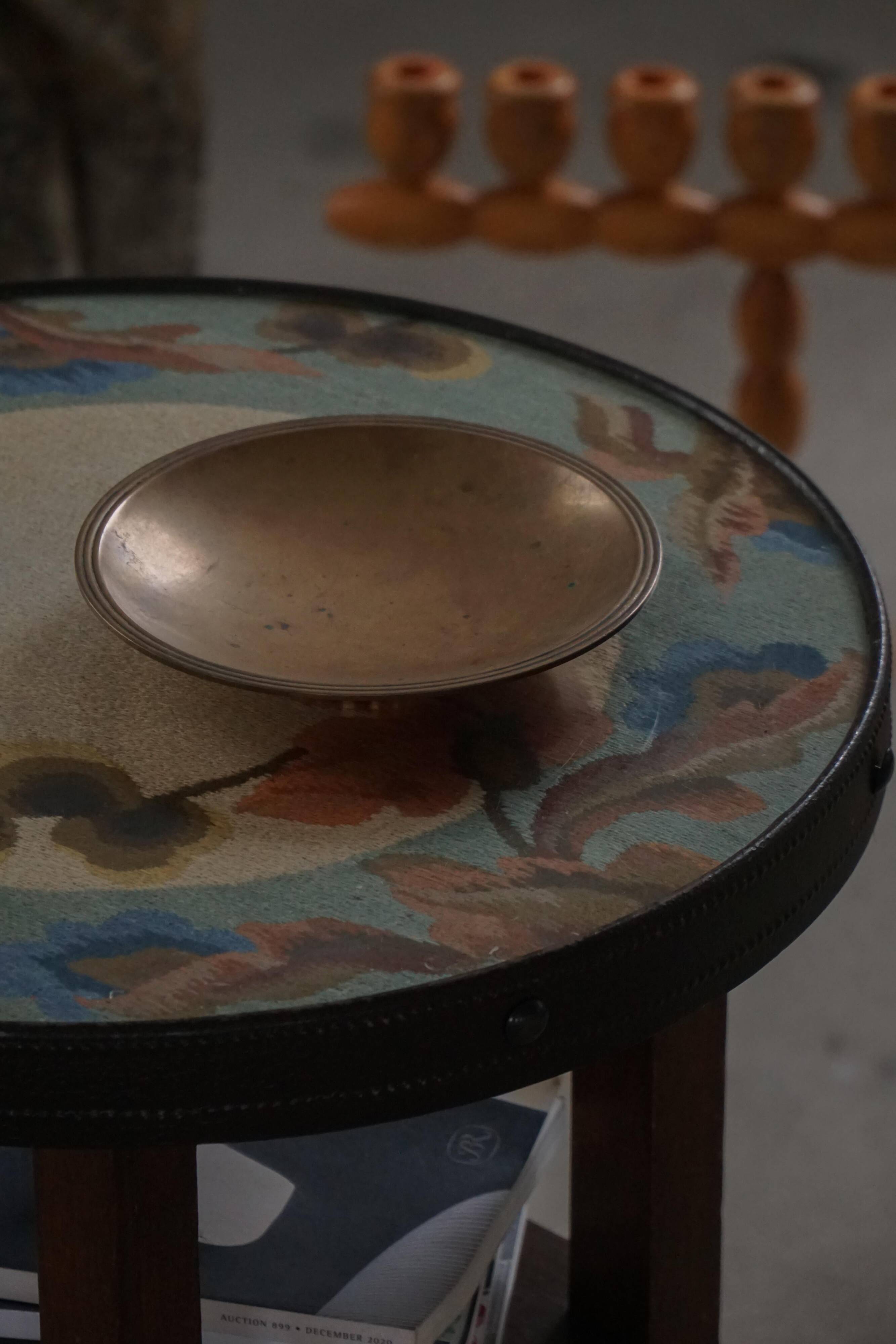 Danish Art Deco bronze bowl patinated by Just Andersen, "Just B-2025 DENMARK"