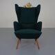 French Kvadrat Tonica Wingback Chair, 1950s
