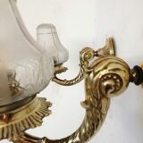 Brass and glass "art deco" wall light 1940