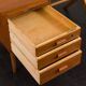 Teak and oak double-sided desk with X-shaped legs