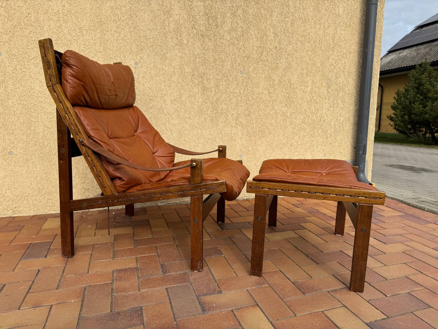 Fauteuil vintage « Hunter » avec ottoman par Torbjørn Afdal, années 1960, Norvège