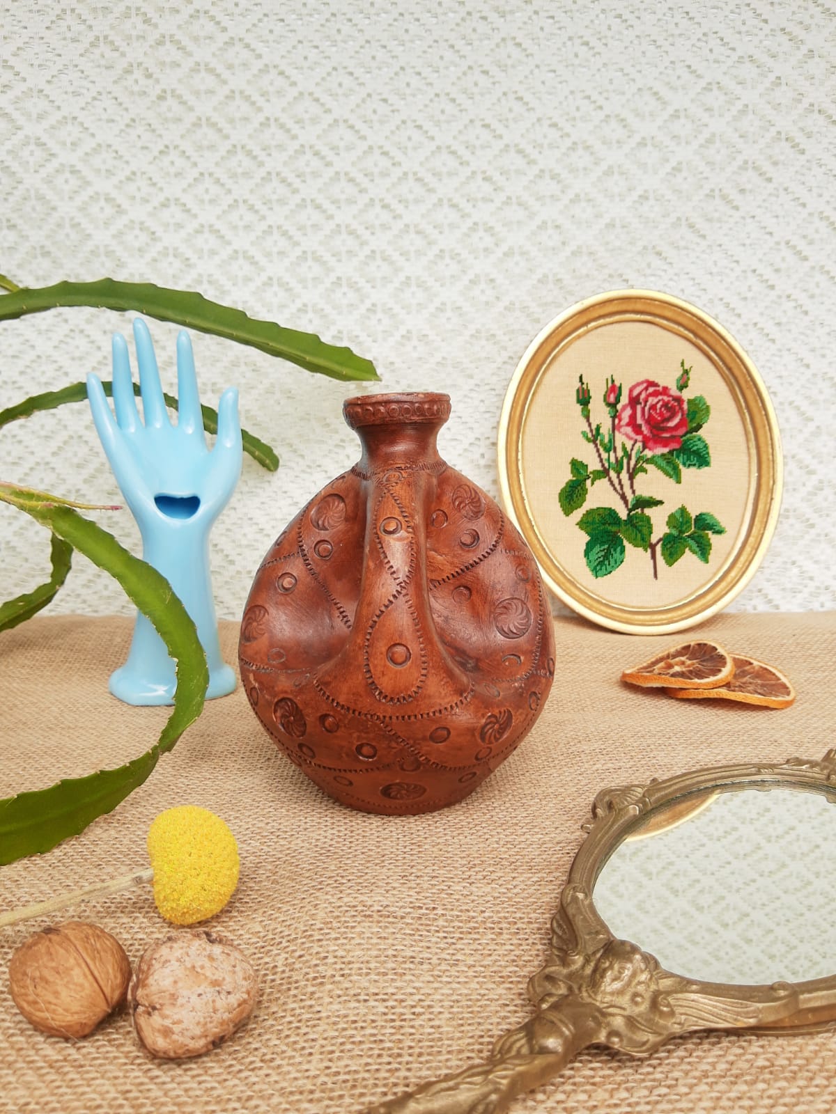 Vase , terracotta soliflore made in greece - vintage