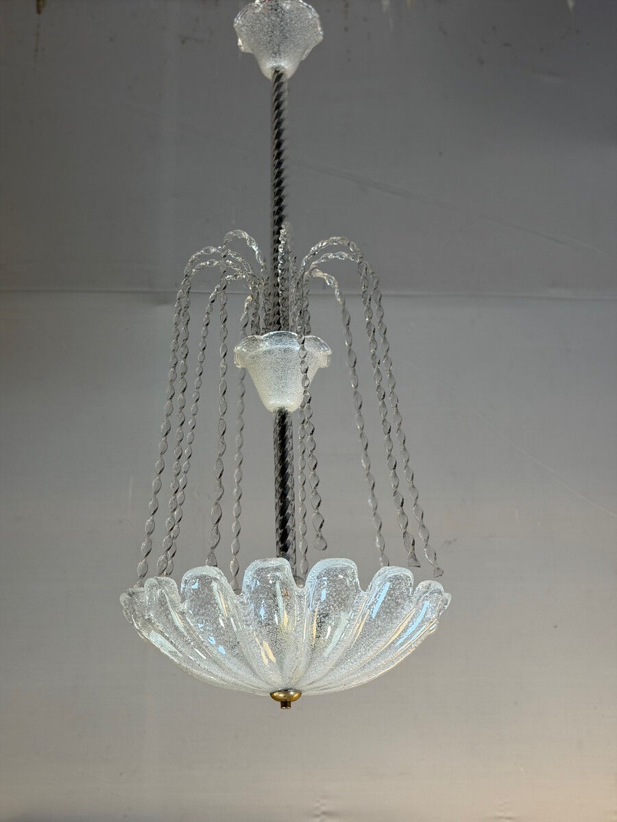 Colourless Murano glass chandelier, Venice circa 1940