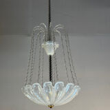 Colourless Murano glass chandelier, Venice circa 1940