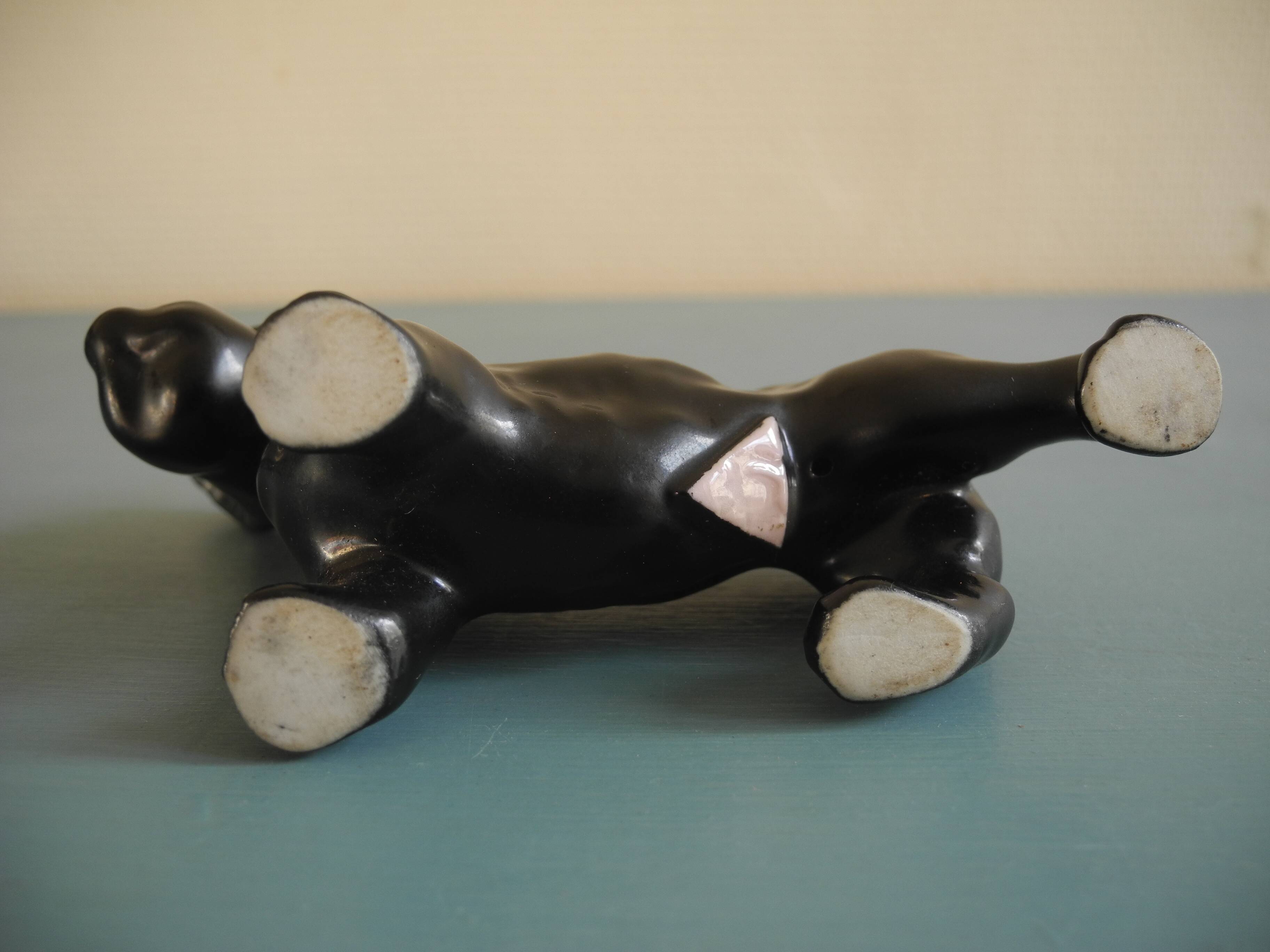 Antique Royal Dux Bohemian Porcelain Dog Figurine