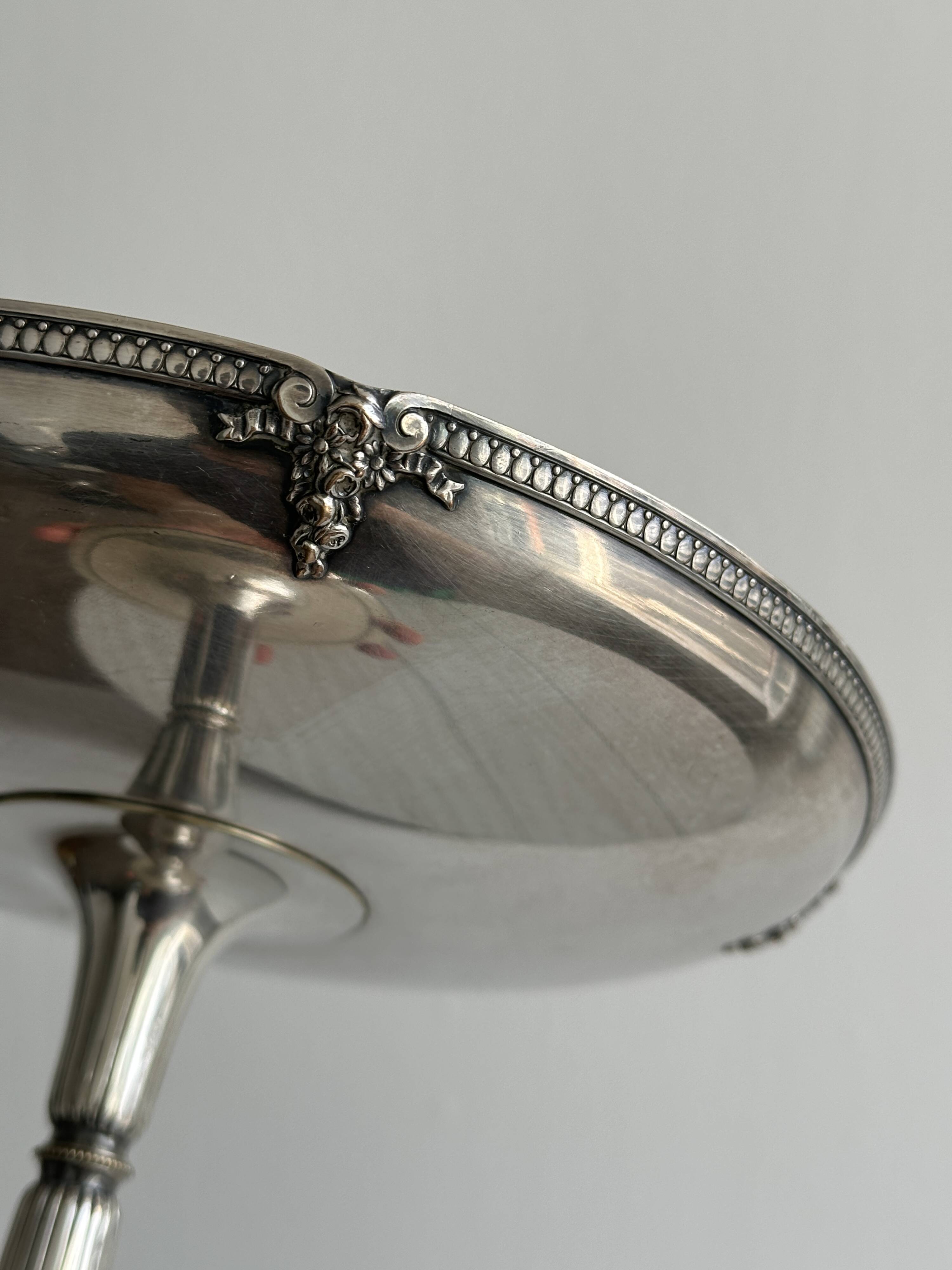 Antique silver-plated metal cup