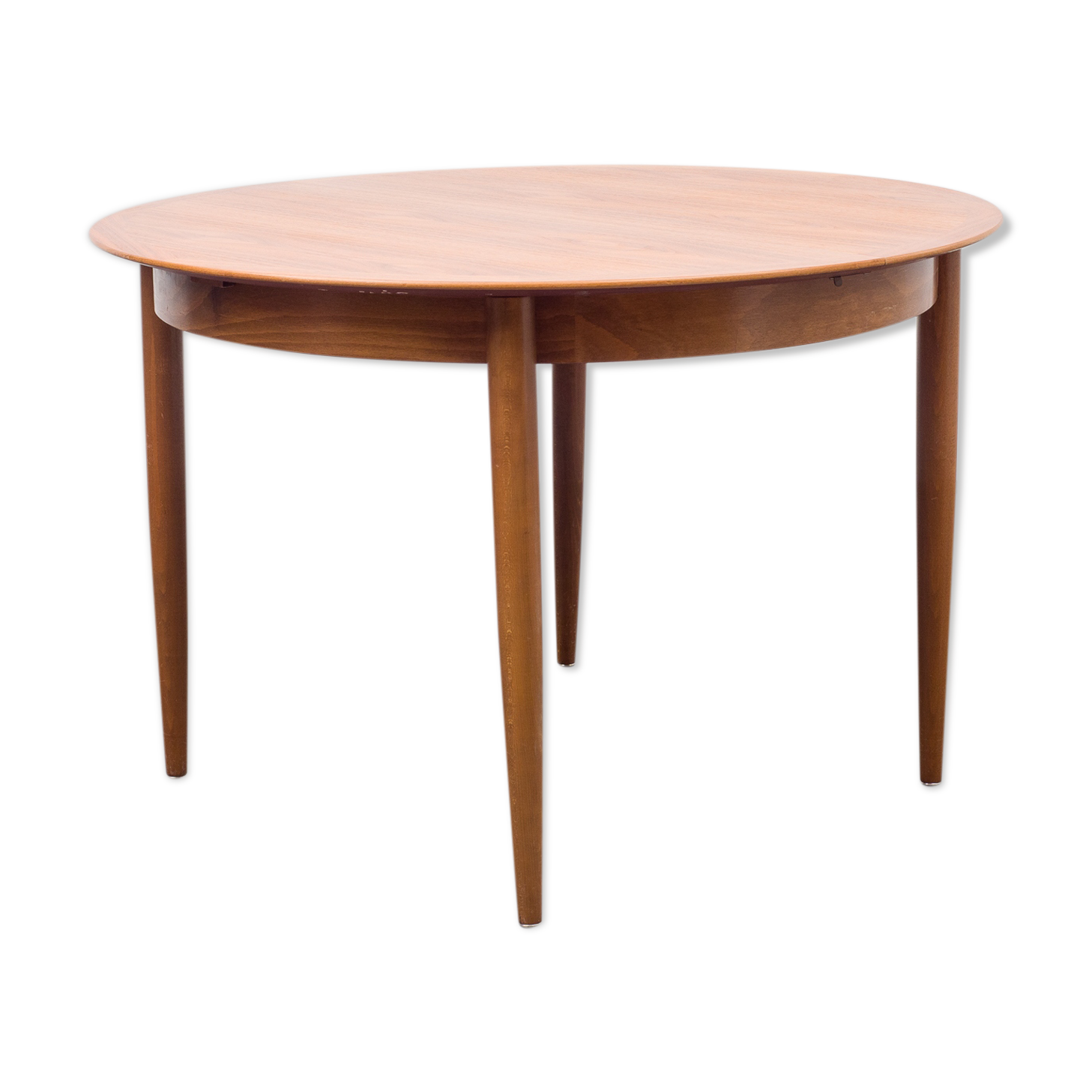 Table de salle à manger ronde, vintage, avec rallonges