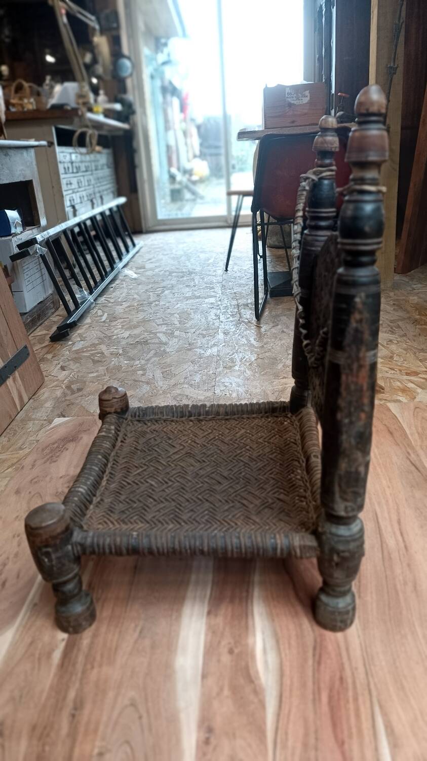 Traditional 19th-century tribal chair from the Swat Valley, North Pakistan