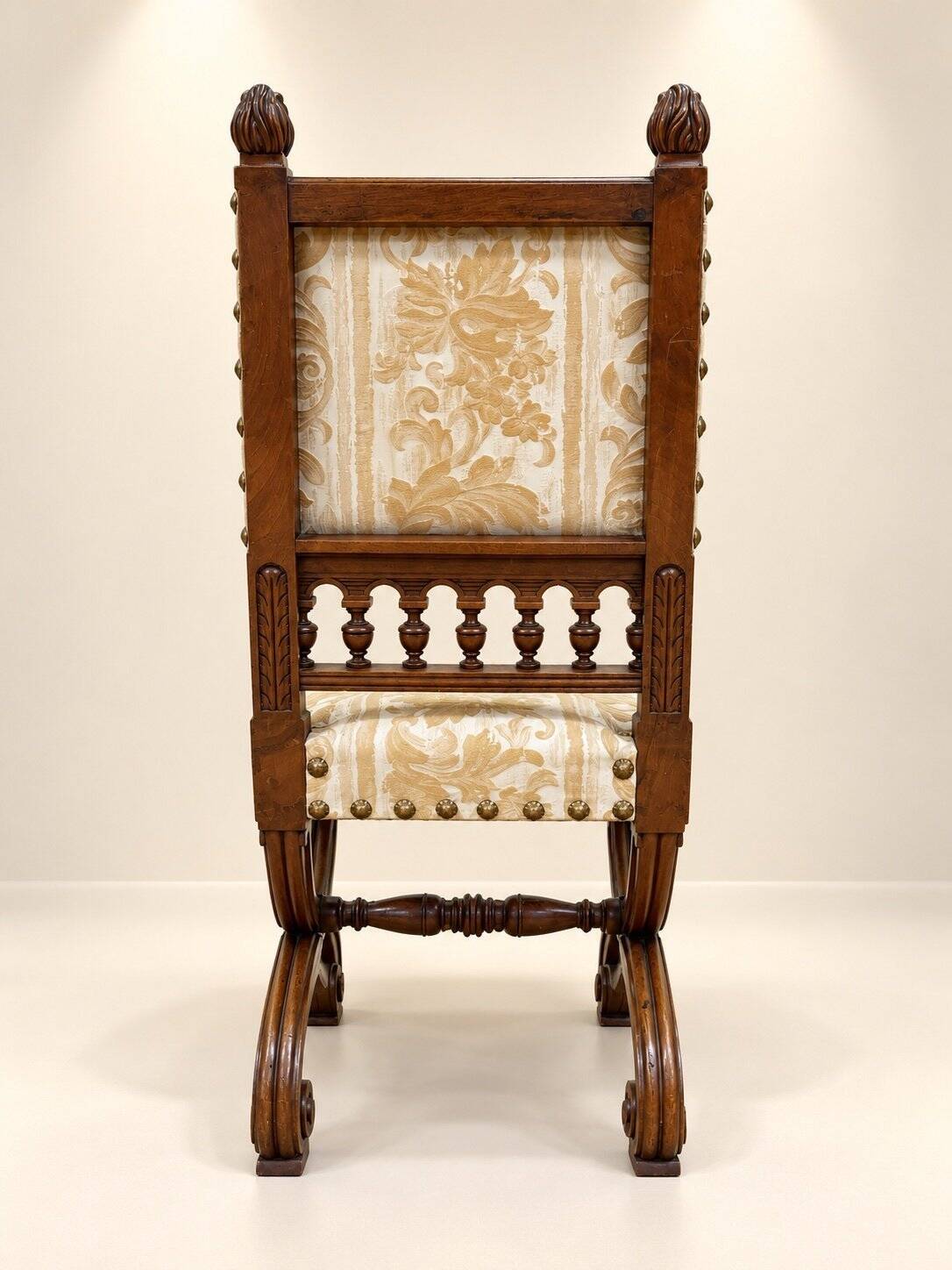 Set of 4 High Renaissance Chairs Carved Walnut 19th Century