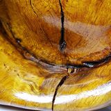 Olive wood catchall Monoxyle brutalist vintage 50s-60s handcrafted