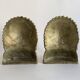 Indian chief bookends in solid gilded brass, 1970