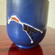 Cache pot céramique bleu années 60
