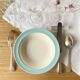 Set of 6 antique Boch et Frères Kéralux blue earthenware soup plates