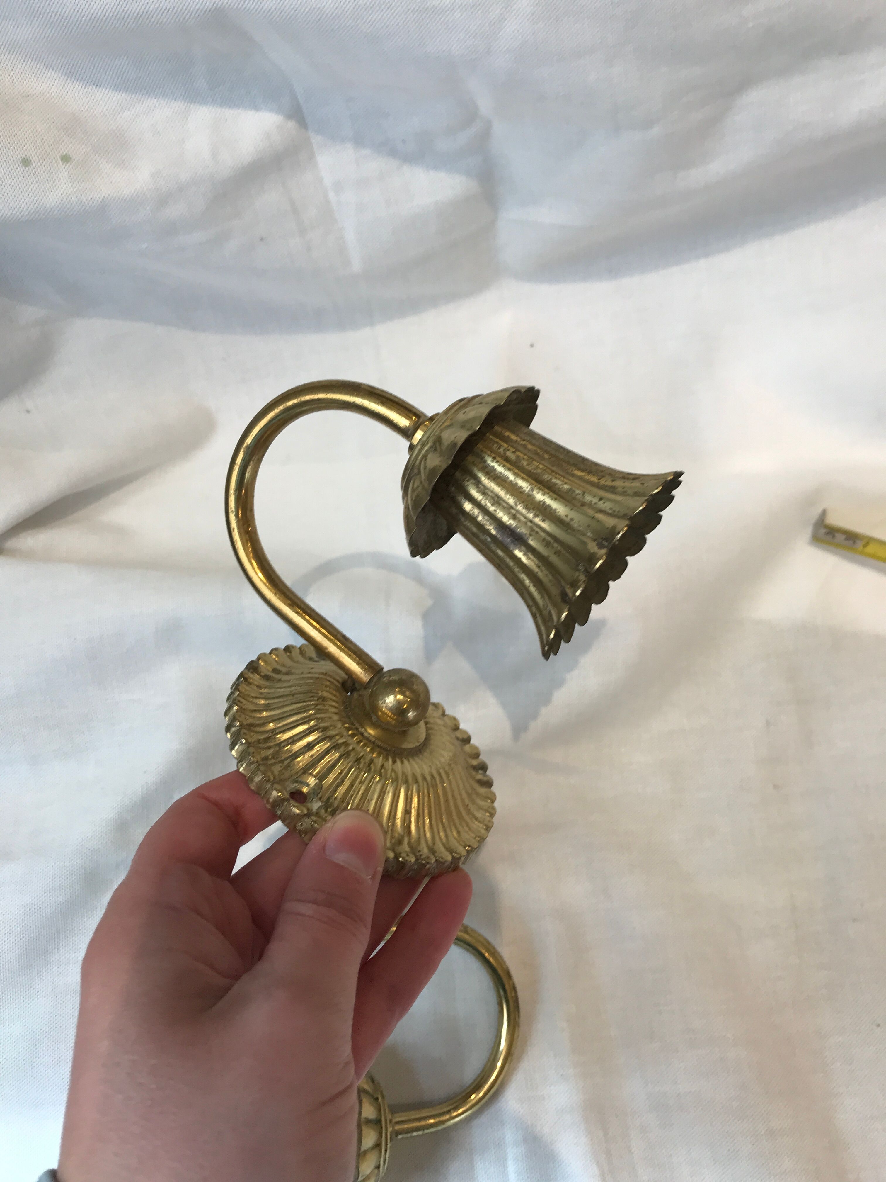 Pair of golden wall light