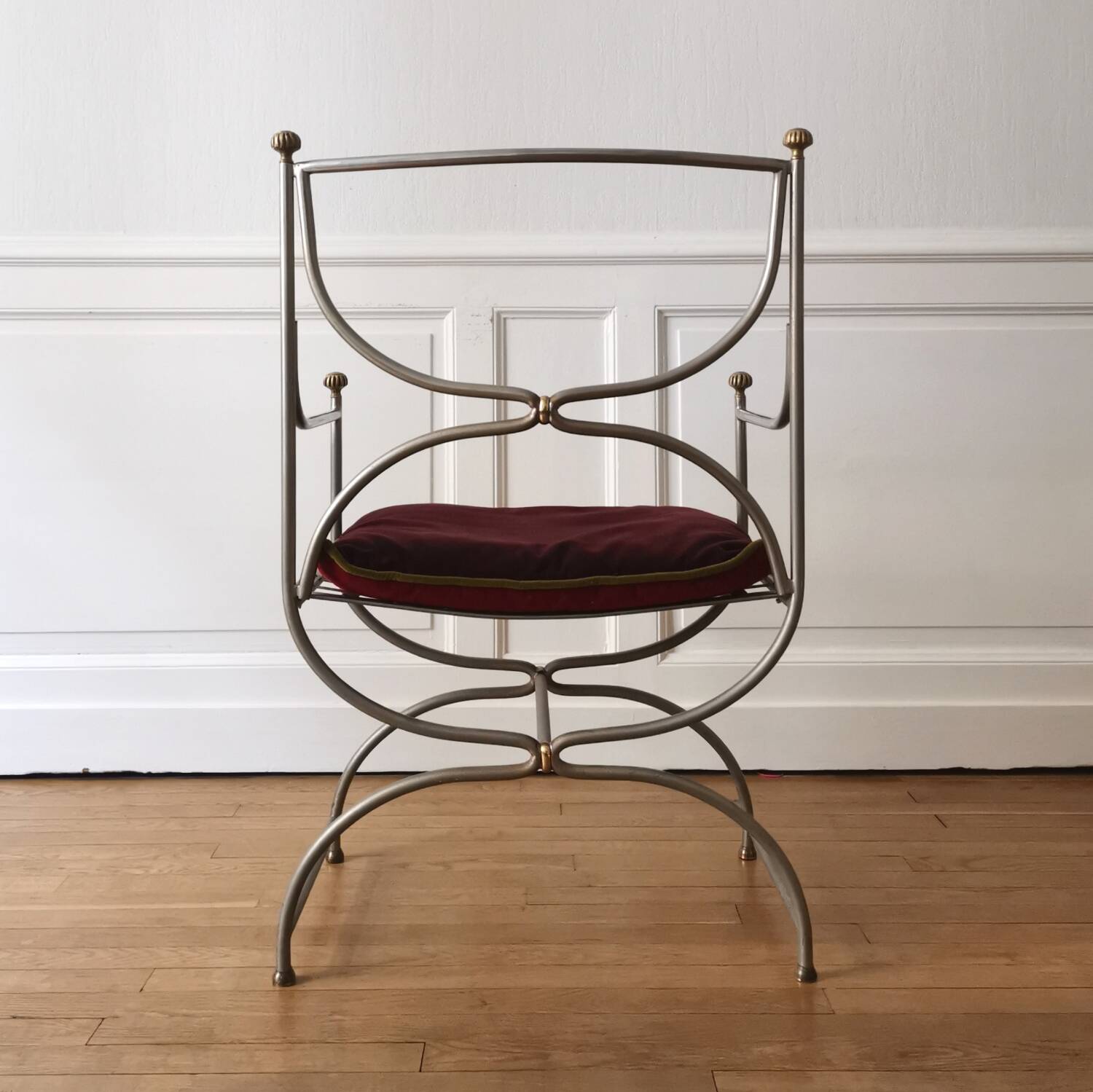 Curule armchair, Maison Jansen, 1970