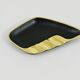 Asymmetrical modernist ashtray by Walter Bosse in black brass by Herta Baller, 1950s.