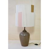 Sandstone lamp base and cotton thread lampshade, 1970s.