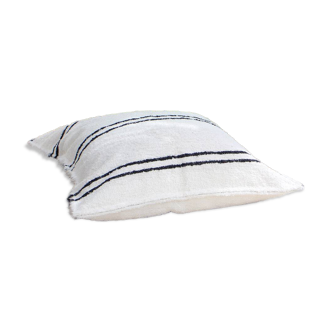 Hand-woven handmade pouf cover made from recycled cotton