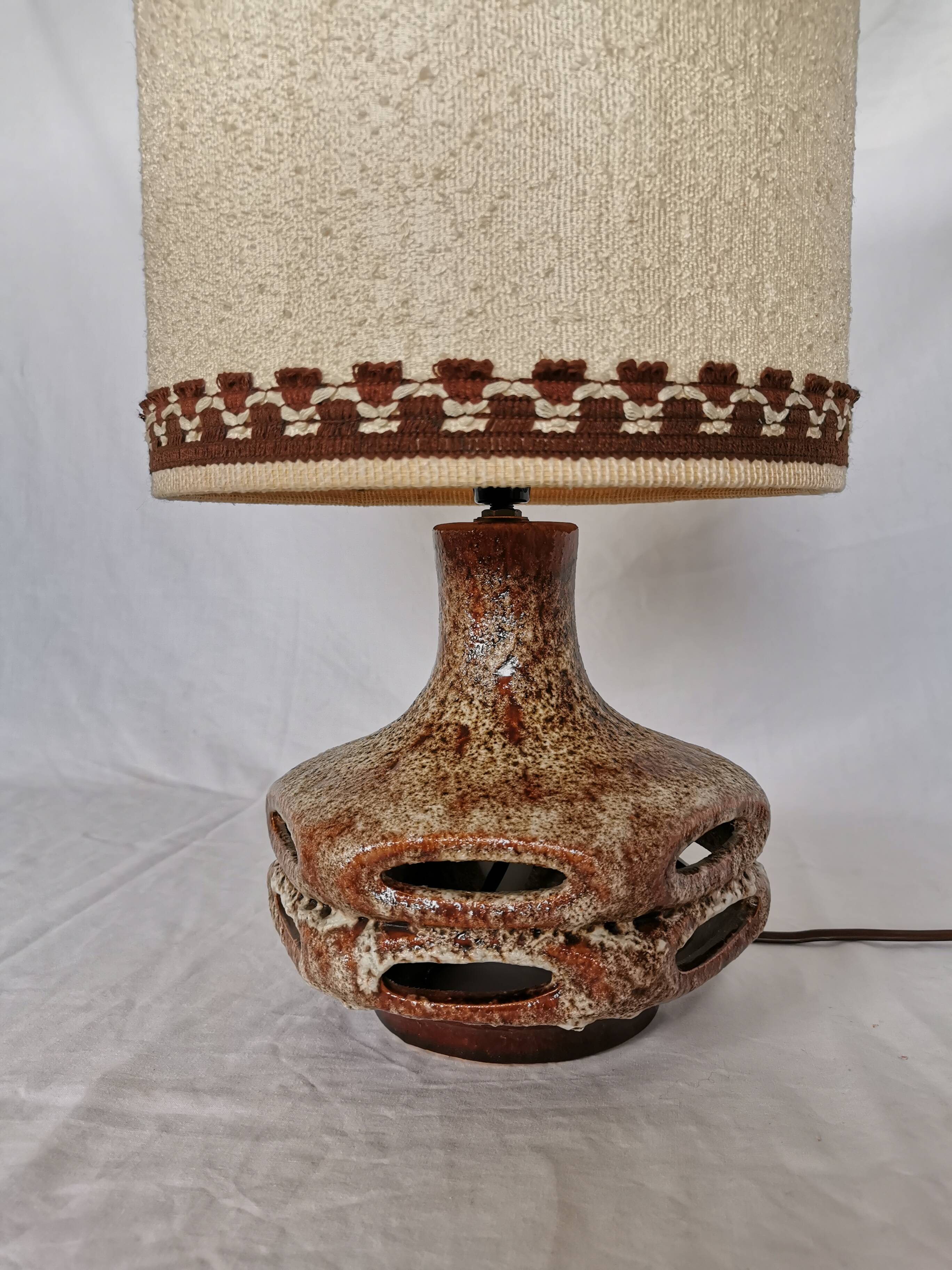 Openwork ceramic lamp, Stein Keramik, Germany, space age, 1960.