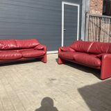 Set of 2 maralunga 2-seater sofas by Vico Magistretti for Cassina