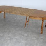 Table de salle à manger brutaliste | Table ovale | Extensible | Période Kjaernulf | 19