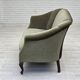 1960s, Danish 2-seater sofa, green furniture velour, beech wood.