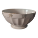 White earthenware bowl with decorative flowers