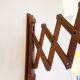 Scandinavian teak accordion wall lamp – 1960s cocoon shade
