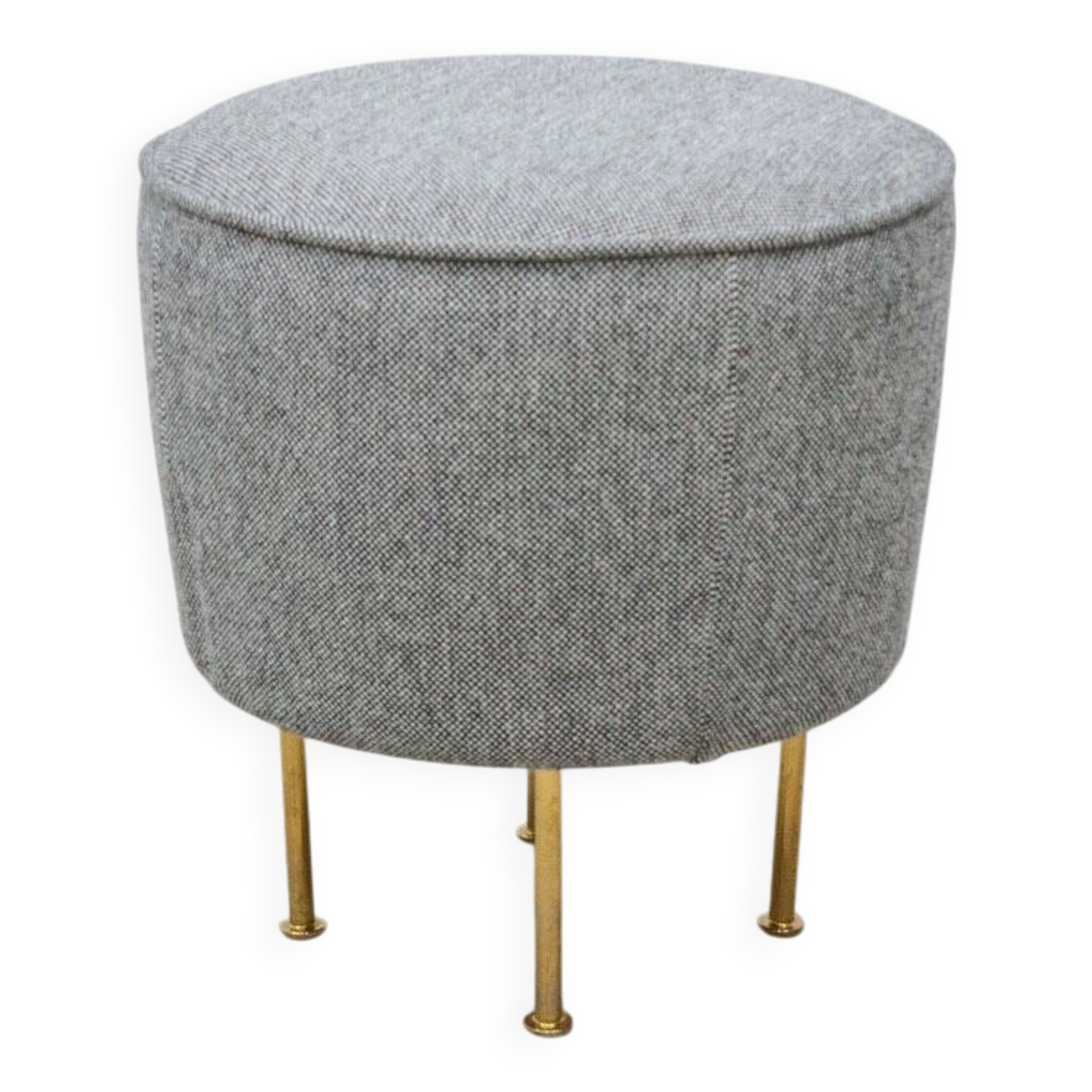 Gubi brand Modern line pouf in gray fabric and brass