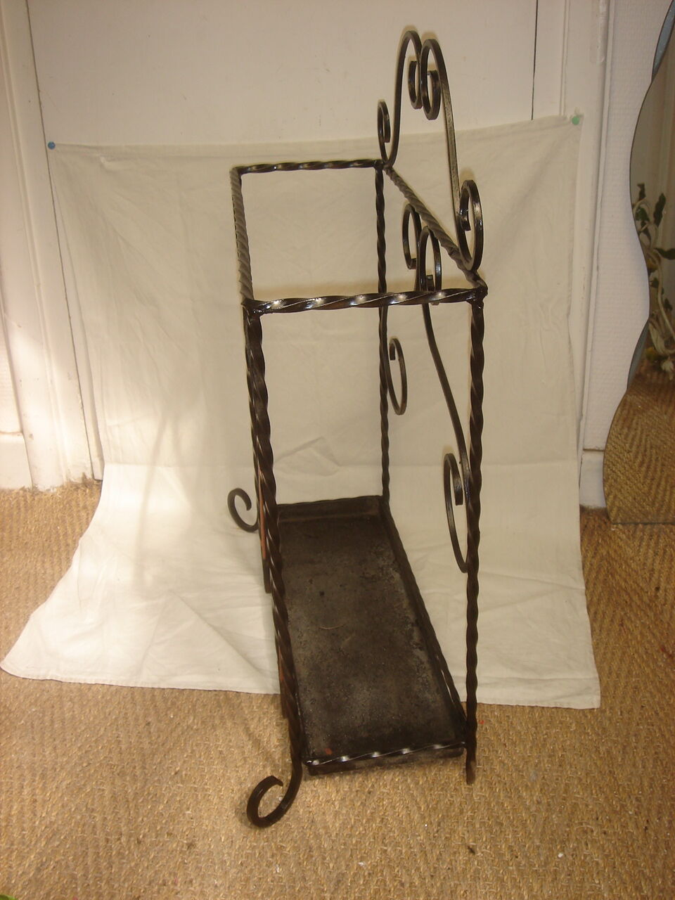 Painted iron Art Deco umbrella holder, 1940/50