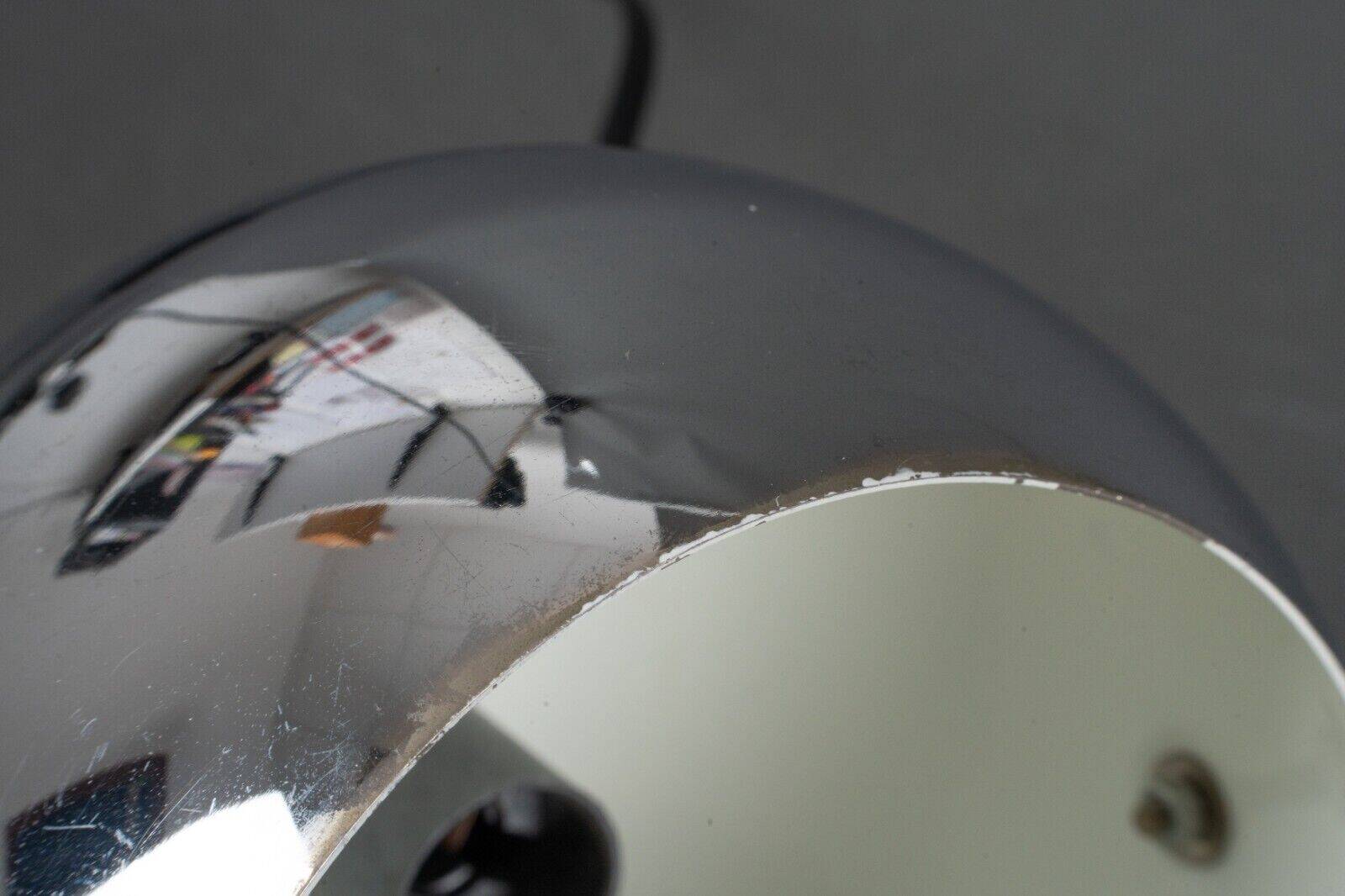 1970 lamp in chrome metal with tubular base