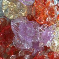 Red and violet flowers murano glass sputnik chandelier