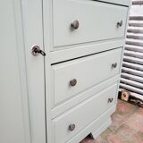 Commode asymétrique vintage vert lichen