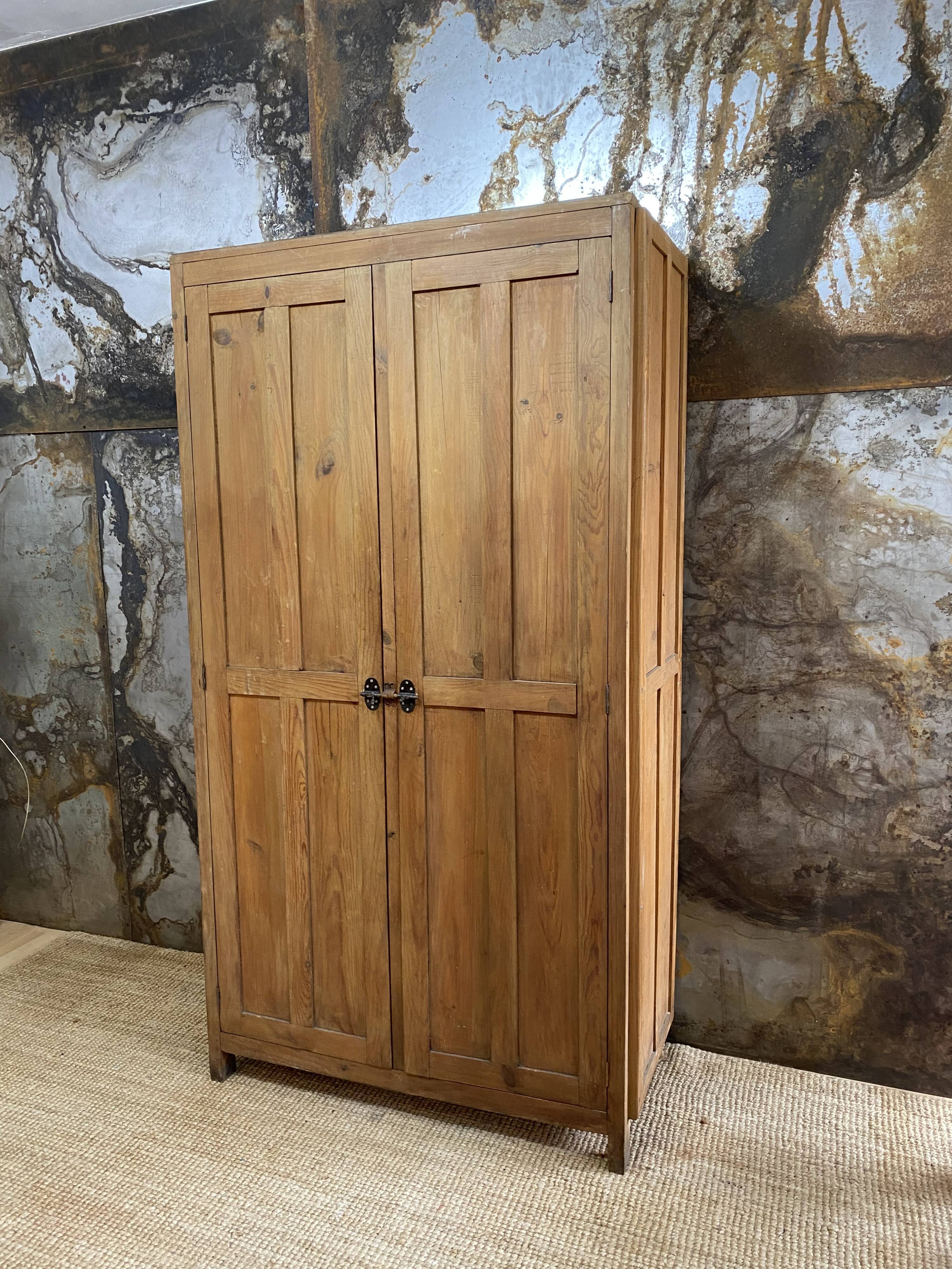Antique Parisian wardrobe in solid pine