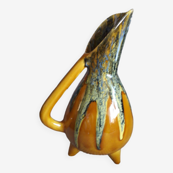 Vallauris ceramic tripod vase