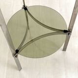 Chrome and glass side table vintage 1970s