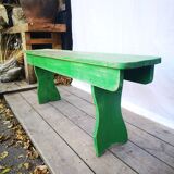 Green farm bench