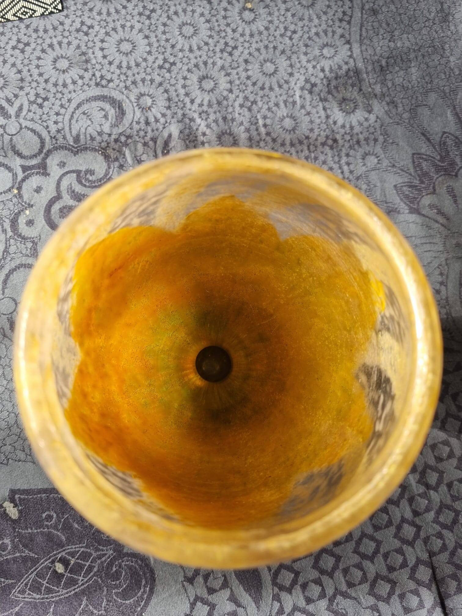 Charles Schneider - Vase "Sorrel Leaves" - signed with berlingot - 1920