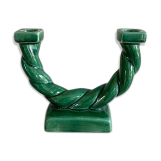 Double ceramic candle holder Longchamp France