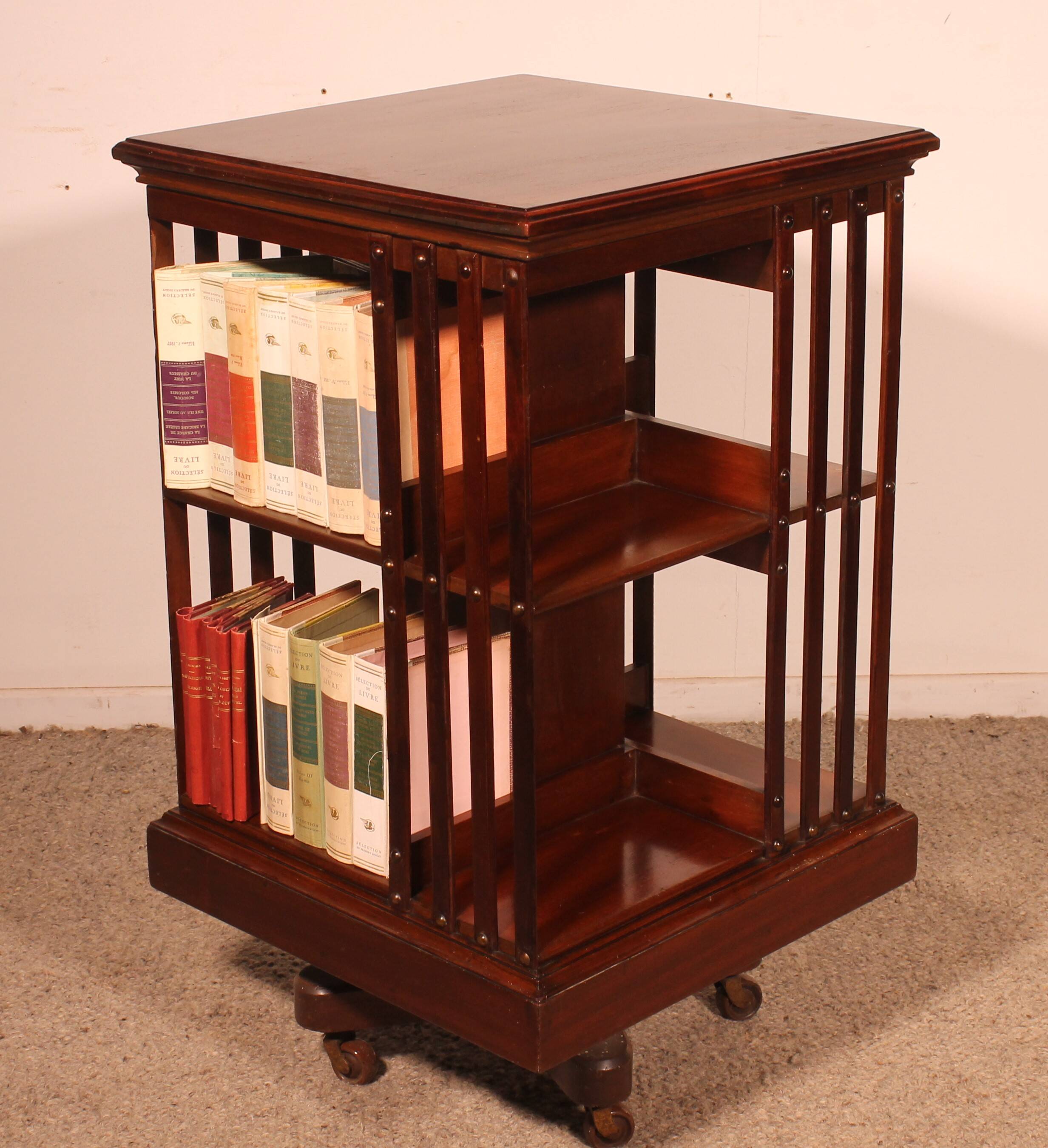 Revolving Bookcase with Iron Base - 19th Century