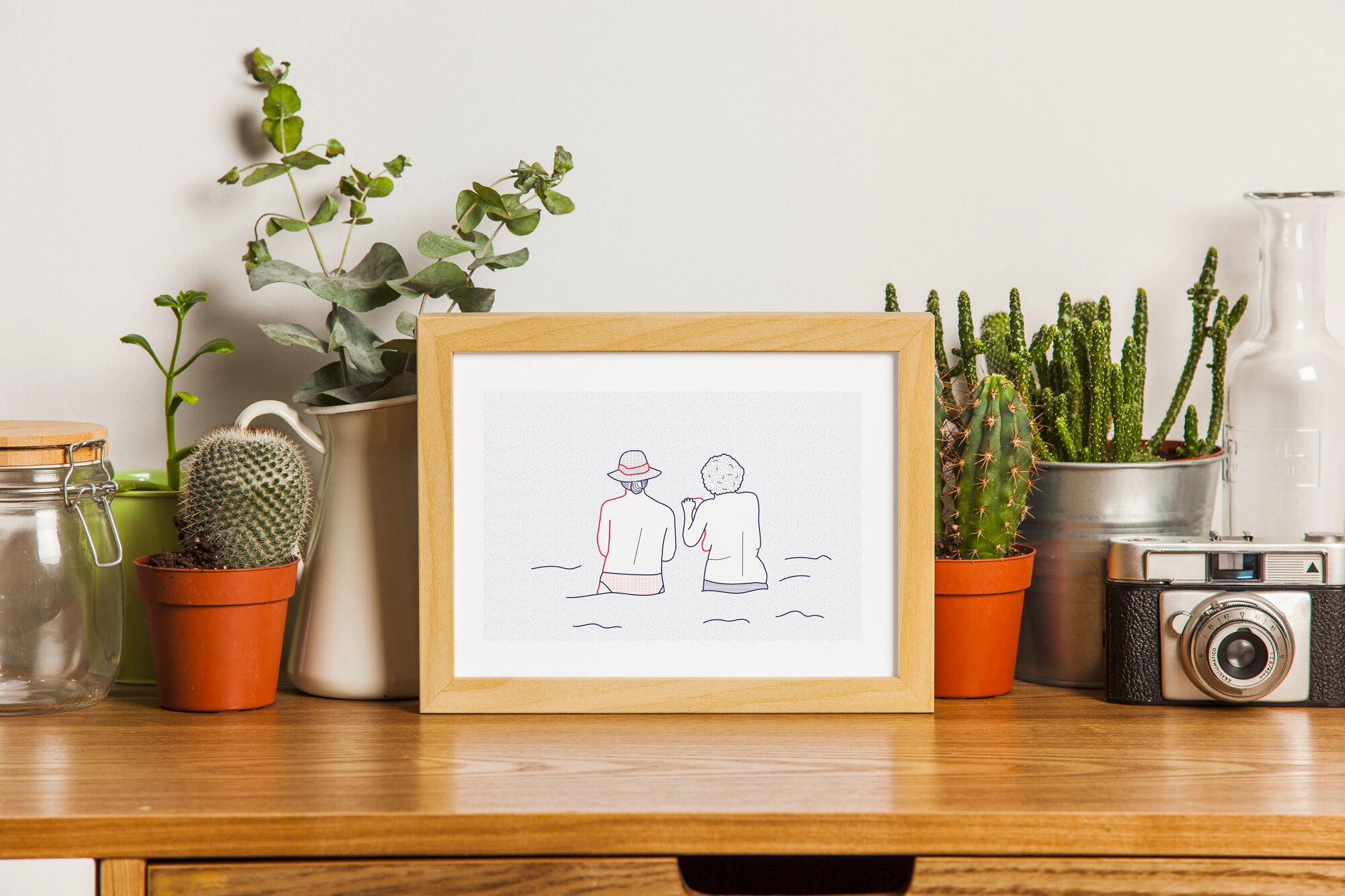 Illustration A4 Naiade No. 7/8 Brittany blue bather