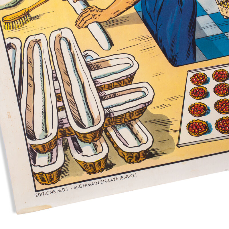 Poster school vintage No. 13 the hairdresser & No. 14 at the Baker - V. 2 - Editions M.D.I