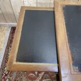 Bureau plat de style Louis XVI cuir noir