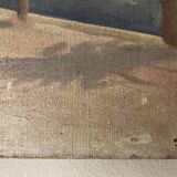 French Riviera beach scene oil on canvas 1950