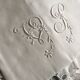 Sheet and pillowcases embroidered linen Richelieu old Castle