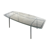 Mid-century glass and metal coffee table - 1950