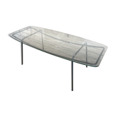 Table basse en verre et métal Mid century - 1950